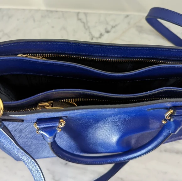 Authentic Salvatore Ferragamo top handle bag in cobalt baltik blue - Picture 10 of 14